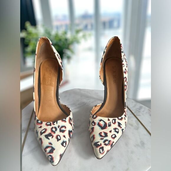 L.A.M.B. Camryn II Leopard Print platform D' Orsay Pumps Size 8 - Picture 13 of 14